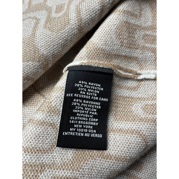 Nicole Miller New York Dress Womens XS Beige Geometric Knit Shift Pockets New - Picture 6 of 8